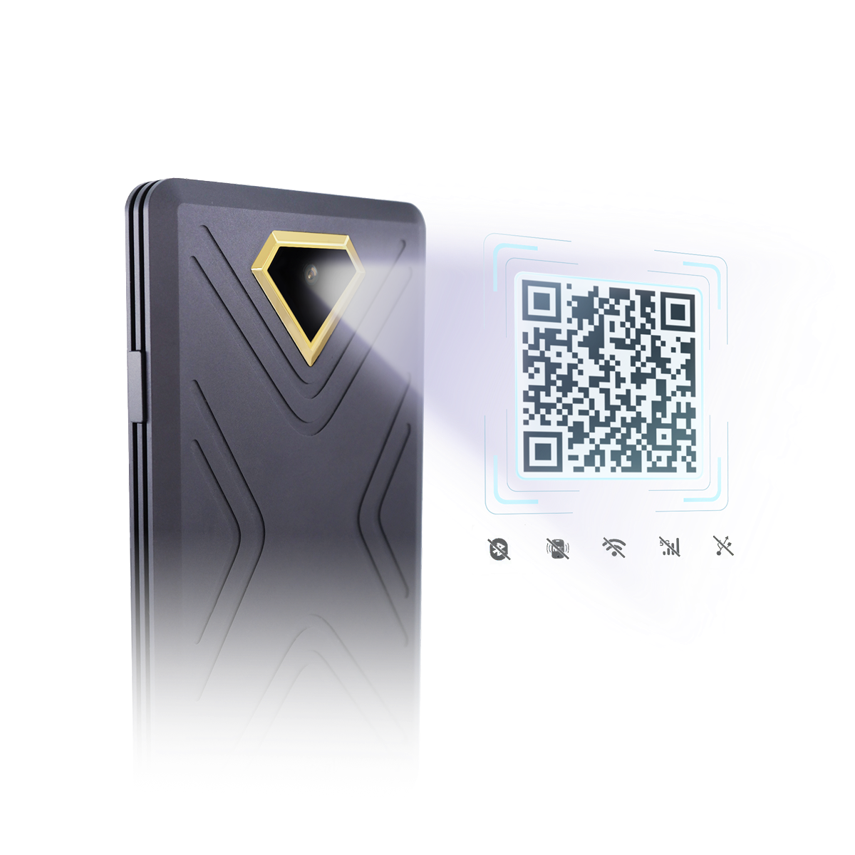 ELLIPAL Titan 2.0 scanning QR codes while remaining offline, with no Wi-Fi, Bluetooth or USB data